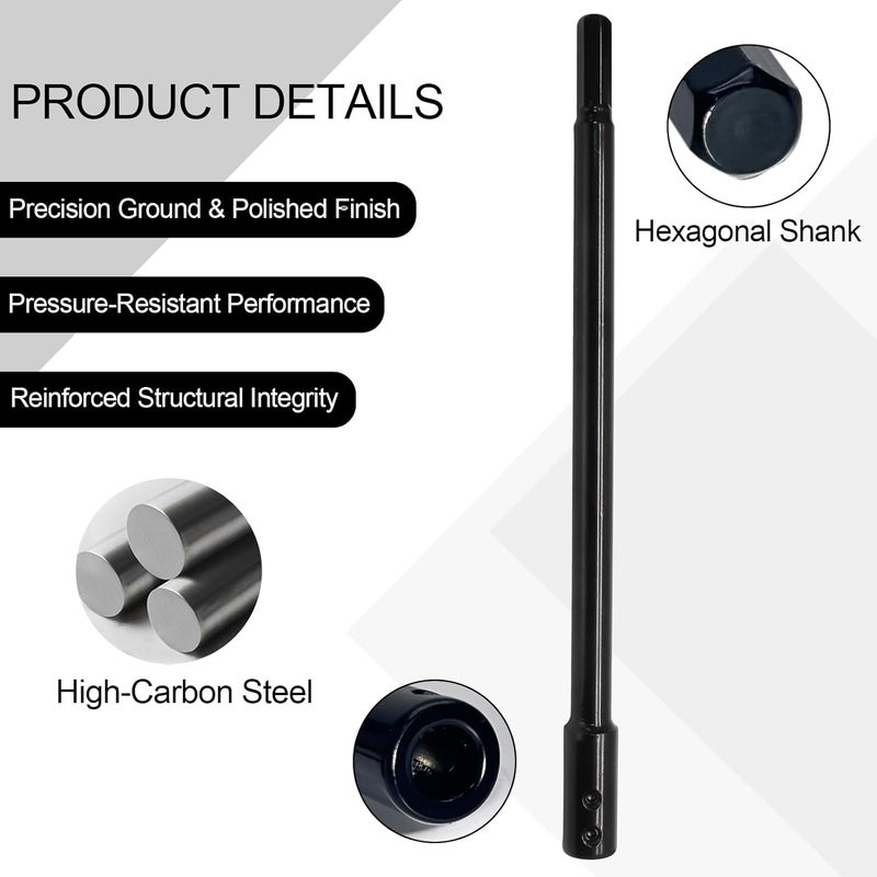 Opfiue 10Inch 3/8" Hole Saw Extension Chuck, Reducing Locking Impact Extension Hex Shank for Drilling/Professional Drillers（Black） - Image 4